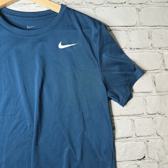 Nike Dri Fit Womens Short Sleeve Blue Tee Short Sleeve Crew Neck Tshirt Size Med - Picture 5 of 12